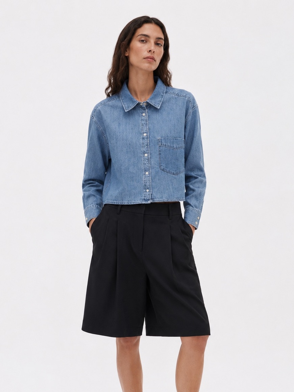 Gap Cropped Denim Shirt